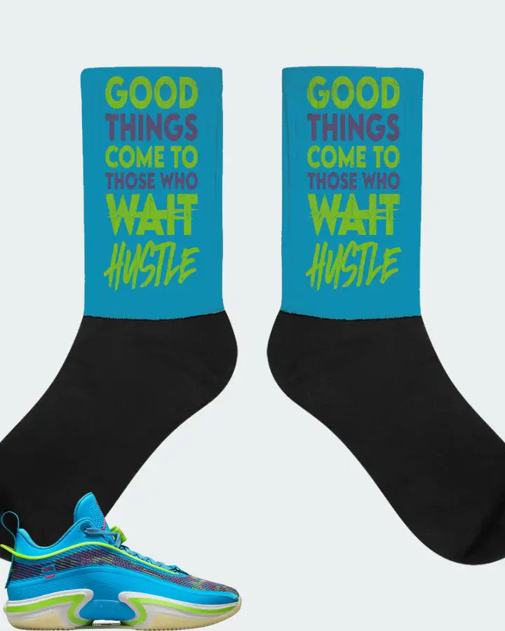 Jordan 36 Low Sneaker Matching Aqua Socks - Good Things Come