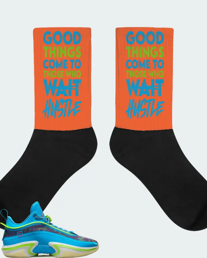 Jordan 36 Low Sneaker Matching Orange Socks - Good Things Come