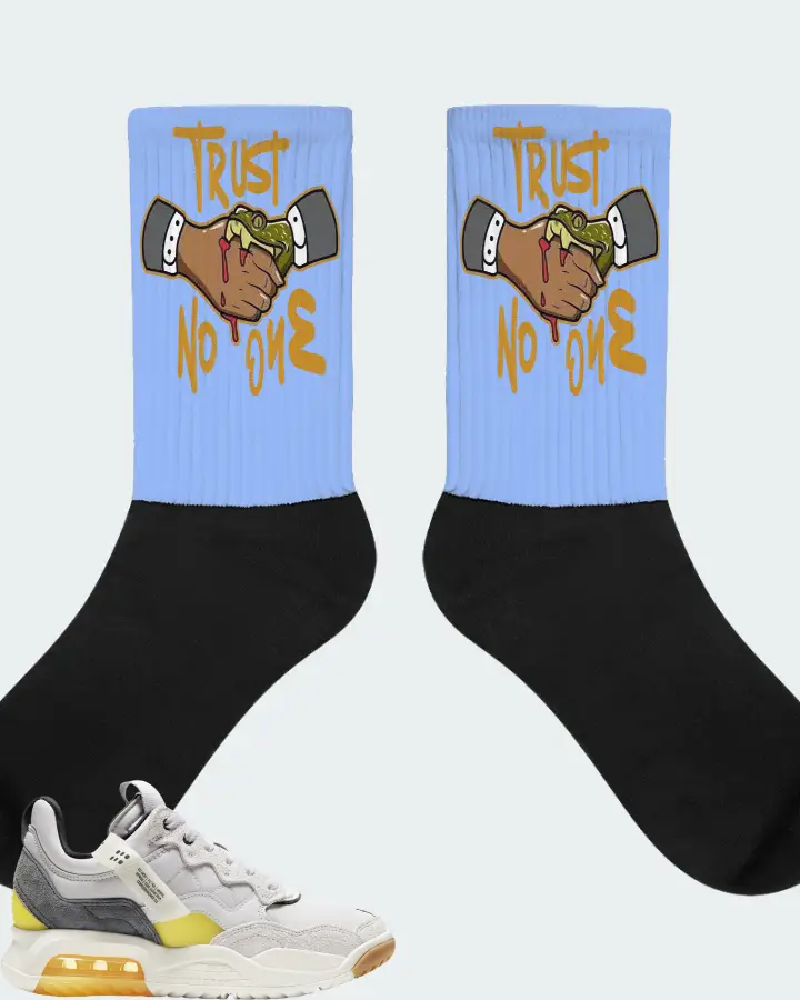 Jordan MA2 Sneaker Matching Carolina Blue Socks - Trust No One