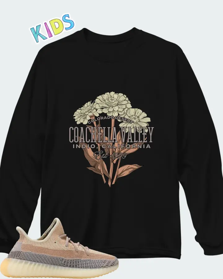 adidas Yeezy Boost 350 V2 Ash Pearl Matching Kid's Long Sleeve T-Shirt