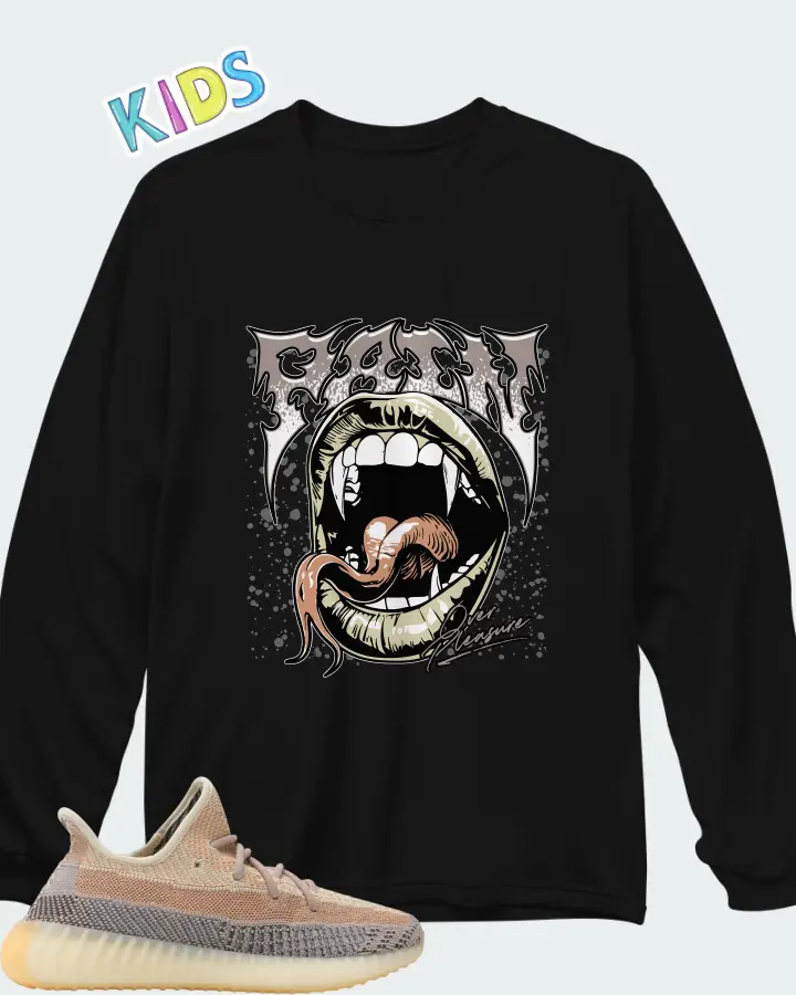 adidas Yeezy Boost 350 V2 Ash Pearl Matching Kid's Long Sleeve T-Shirt