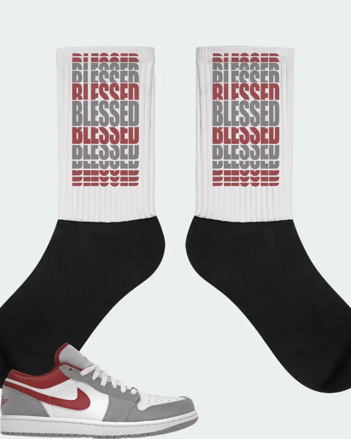 Jordan 1 Low SE Sneaker Matching White Socks - BLESSED Many Times