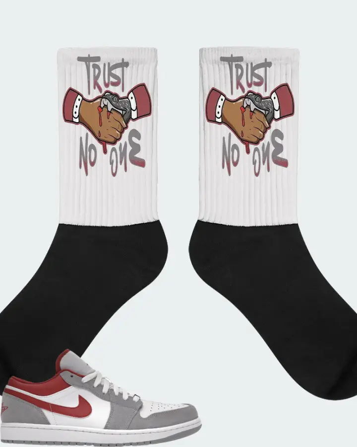 Jordan 1 Low SE Sneaker Matching White Socks - Trust No One