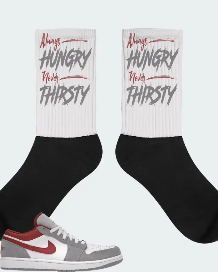 Jordan 1 Low SE Sneaker Matching White Socks - Always HUNGRY Never THIRSTY