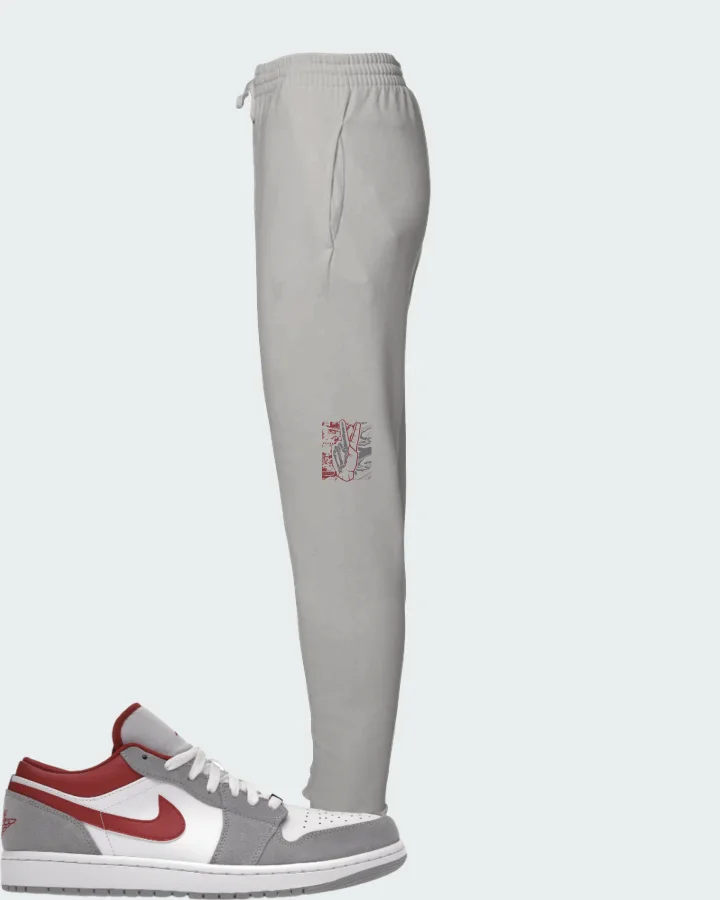 Jordan 1 Low SE Sneaker Matching Grey Joggers - Peace of mind