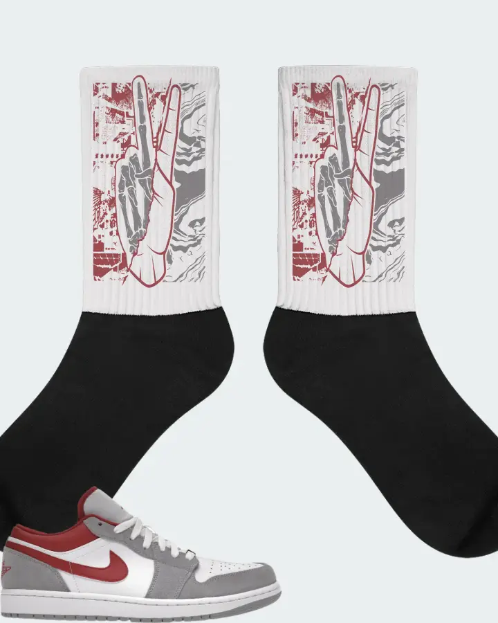 Jordan 1 Low SE Sneaker Matching White Socks - Peace of mind