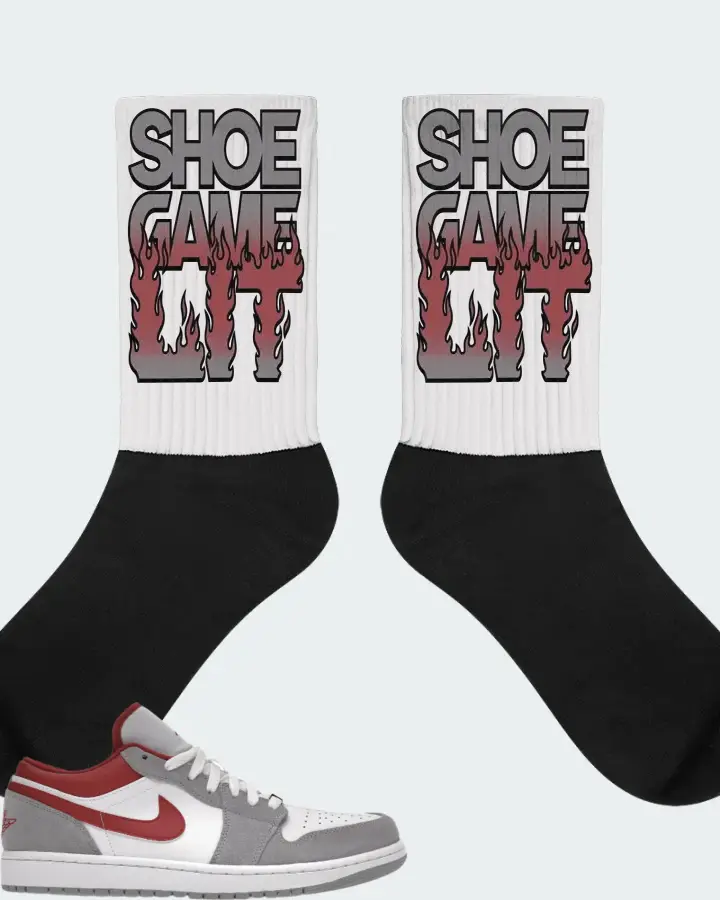 Jordan 1 Low SE Sneaker Matching White Socks - Shoe Game Lit Refreshed