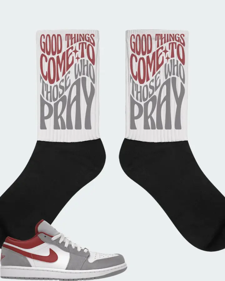 Jordan 1 Low SE Sneaker Matching White Socks - Good Things Come To Those Who Pray