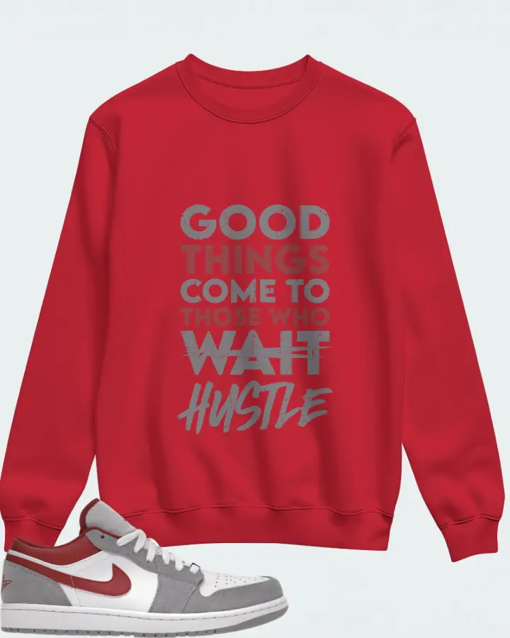 Jordan 1 Low SE Sneaker Matching Red Sweatshirt - Good Things Come