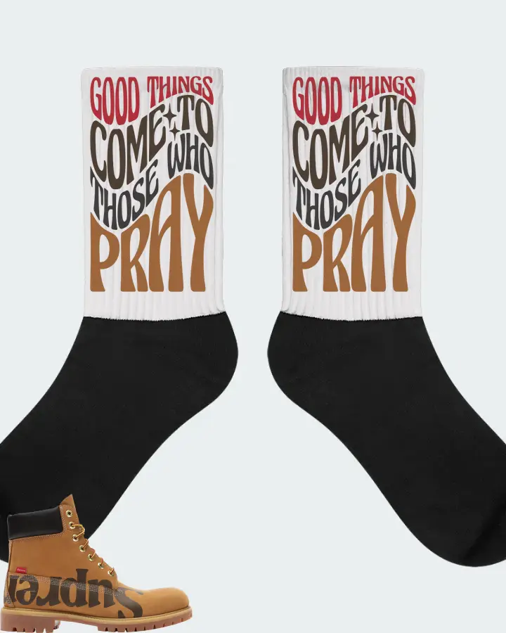 Timberland 6" Boot Sneaker Matching White Socks - Good Things Come To Those Who Pray
