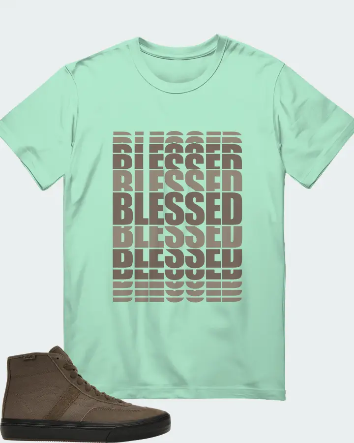 Vans Crockett High Sneaker Matching Mint T-Shirt - BLESSED Many Times