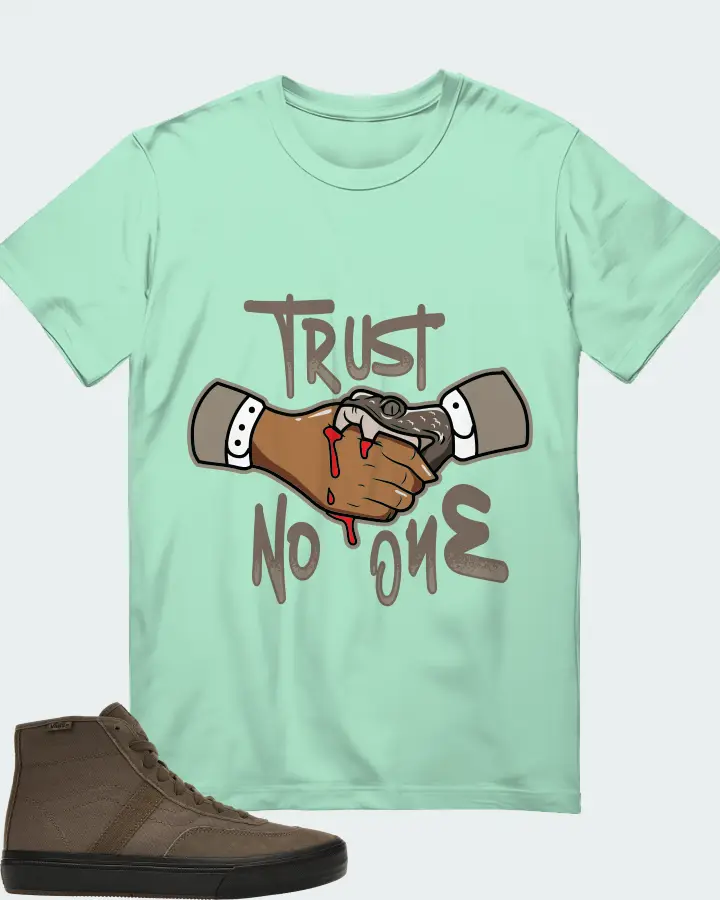Vans Crockett High Sneaker Matching Mint T-Shirt - Trust No One