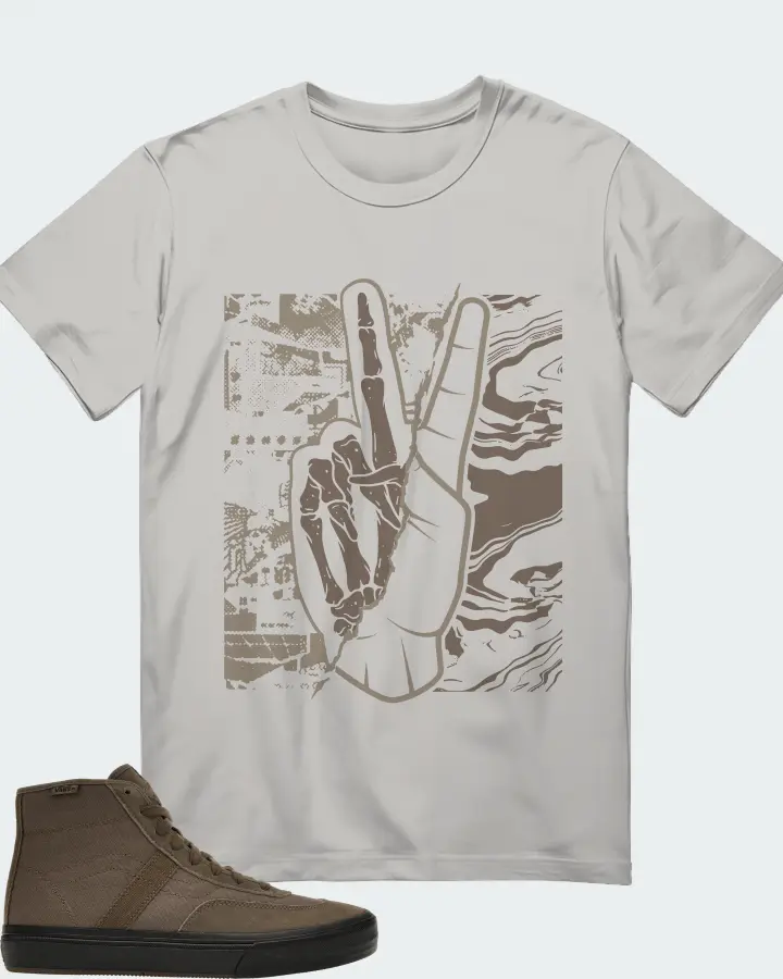 Vans Crockett High Sneaker Matching Grey T-Shirt - Peace of mind