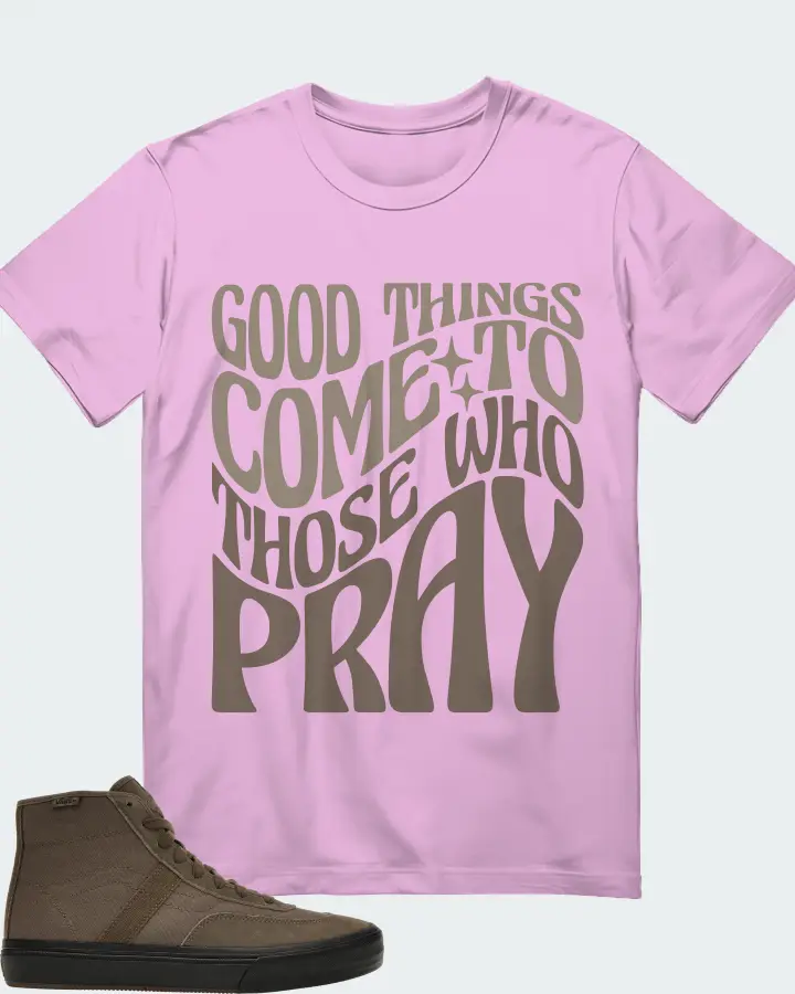Vans Crockett High Sneaker Matching T-Shirt - Good Things Come To Those Who Pray