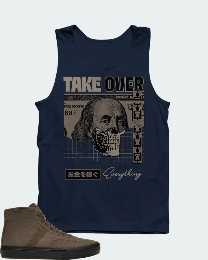 Vans Crockett High Sneaker Matching Navy Tank Top - Take Over
