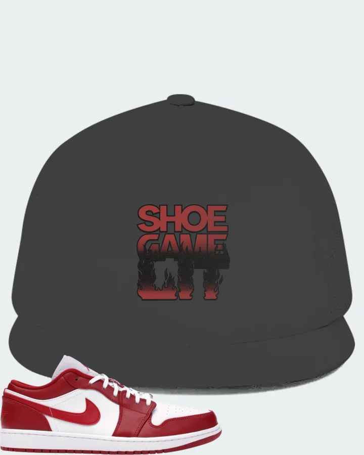 Jordan 1 Low Sneaker Matching Dark Grey Hat - Shoe Game Lit Refreshed