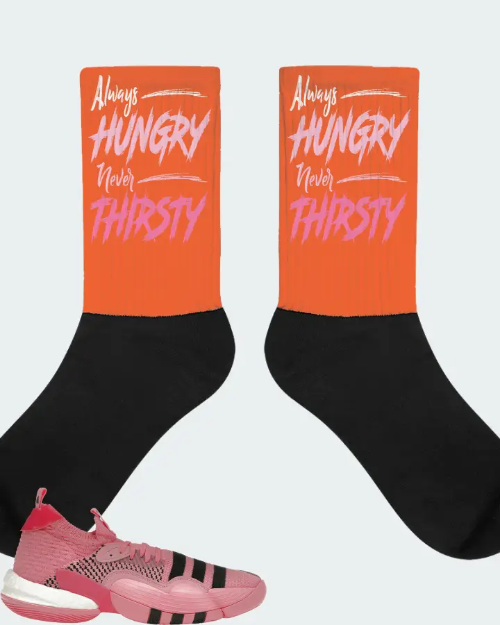 adidas Trae Young 2.0 Sneaker Matching Orange Socks - Always HUNGRY Never THIRSTY