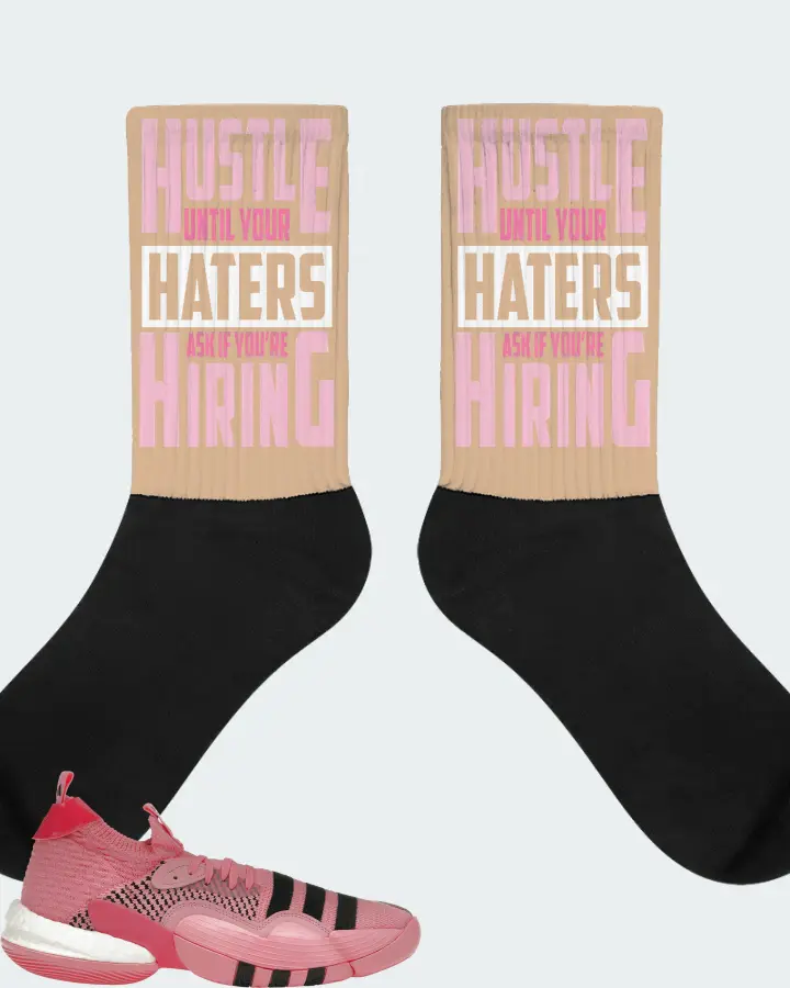 adidas Trae Young 2.0 Sneaker Matching Cream Socks - HUSTLE UNTIL YOUR HATERS
