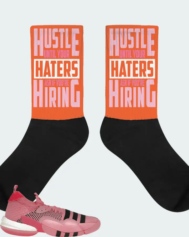 adidas Trae Young 2.0 Sneaker Matching Orange Socks - HUSTLE UNTIL YOUR HATERS