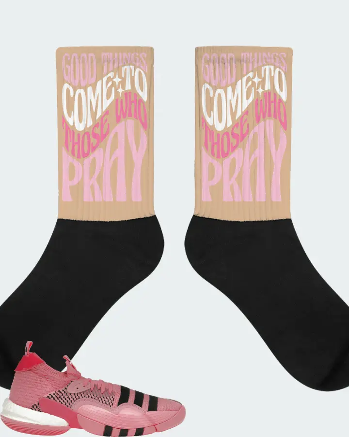 adidas Trae Young 2.0 Sneaker Matching Cream Socks - Good Things Come To Those Who Pray