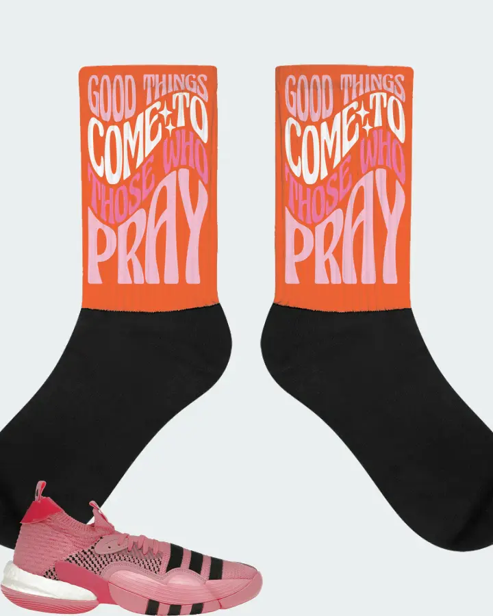adidas Trae Young 2.0 Sneaker Matching Orange Socks - Good Things Come To Those Who Pray