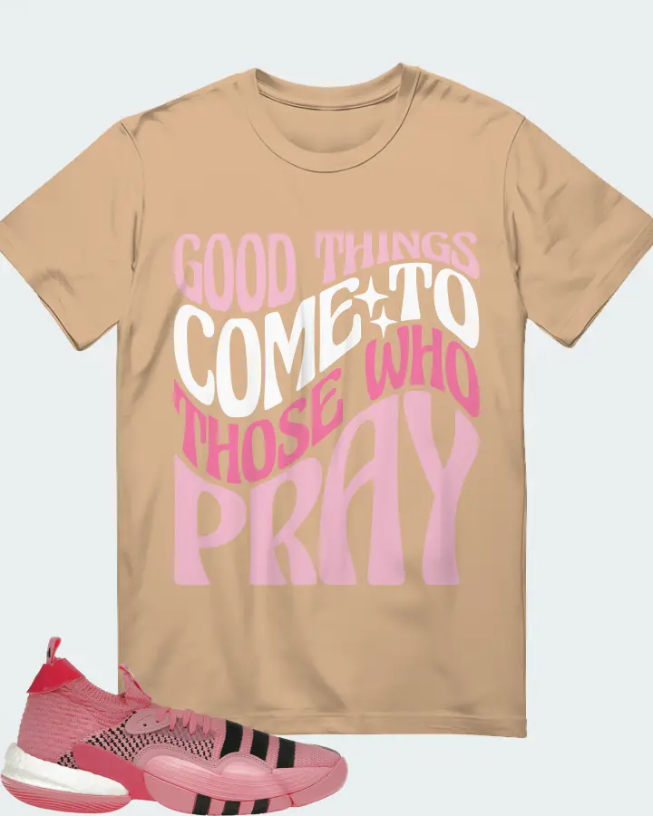 adidas Trae Young 2.0 Sneaker Matching Cream T-Shirt - Good Things Come To Those Who Pray