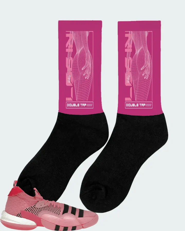 adidas Trae Young 2.0 Sneaker Matching Berry Socks (LOGIN) - View 3