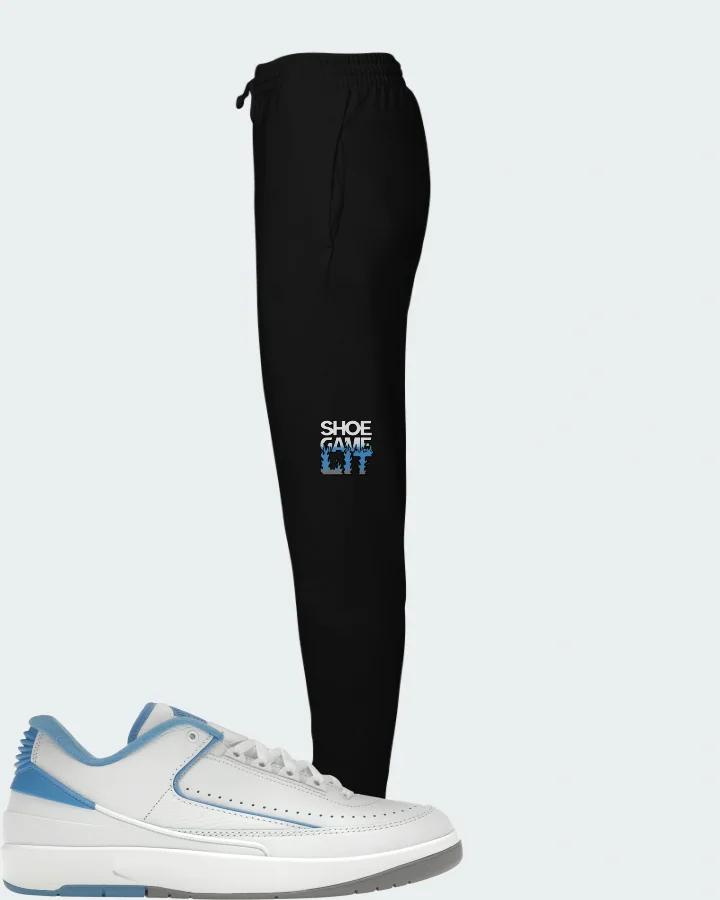 Jordan 2 Retro Low Sneaker Matching Black Joggers - Shoe Game Lit Refreshed