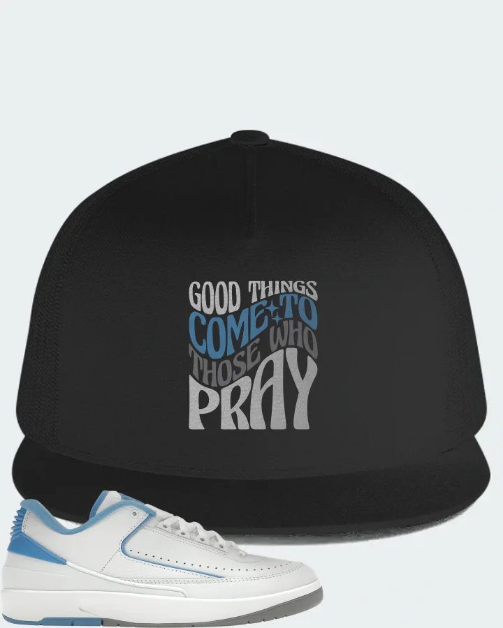 Jordan 2 Retro Low Sneaker Matching Black Hat - Good Things Come To Those Who Pray