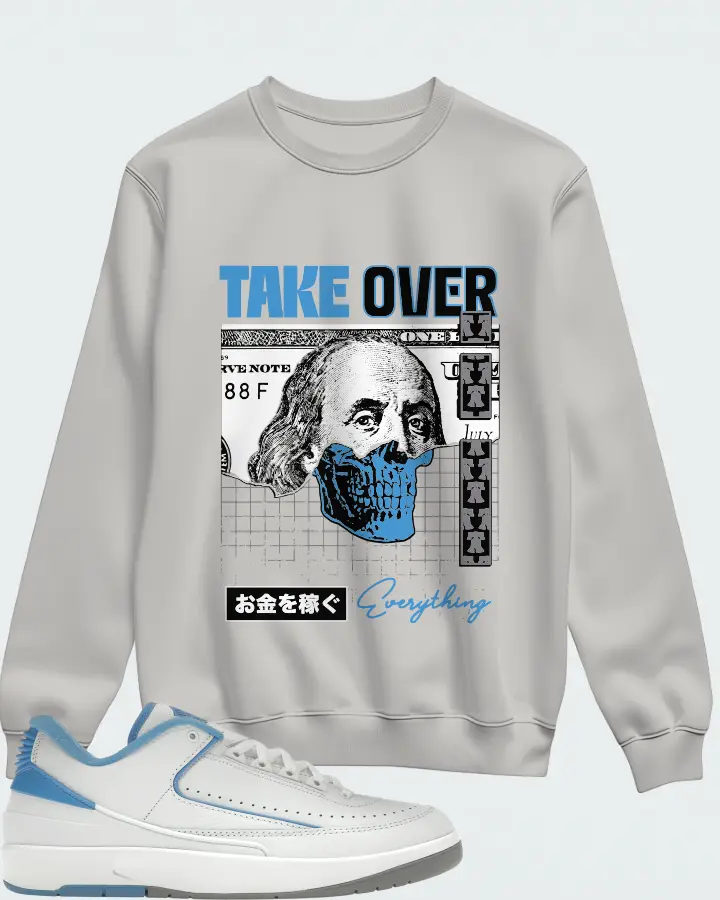 Jordan 2 Retro Low Sneaker Matching Grey Sweatshirt - Take Over