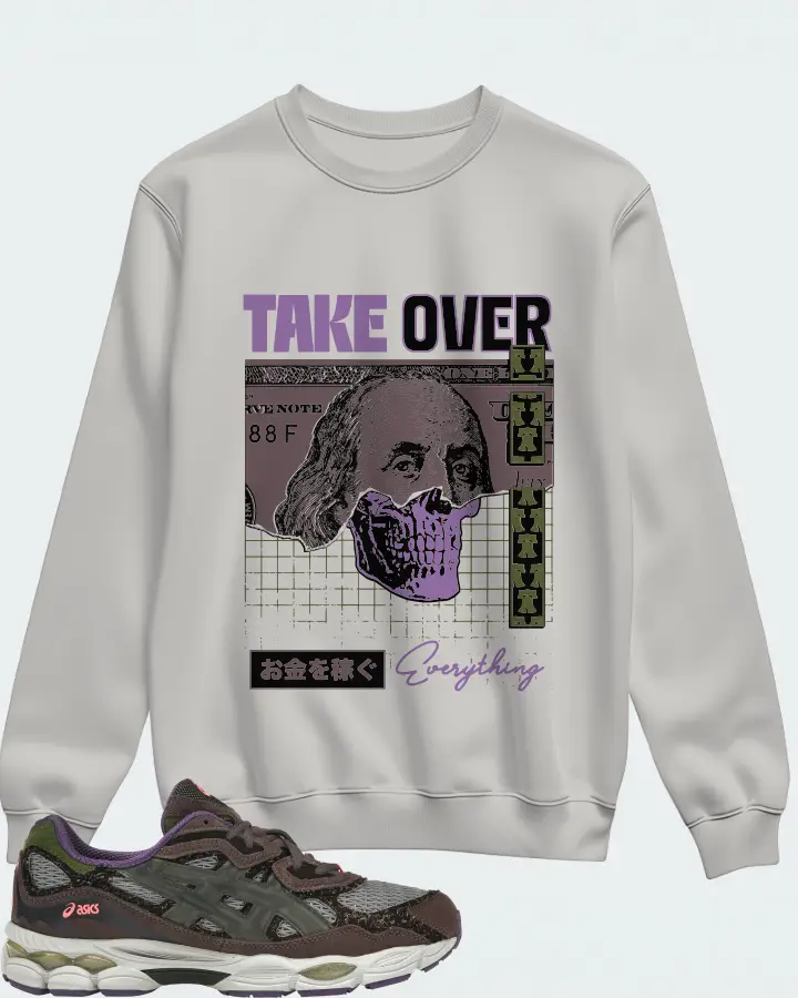 ASICS Gel-NYC Sneaker Matching Grey Sweatshirt - Take Over