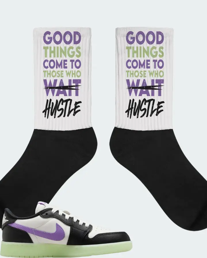 Air Jordan 1 Retro Low OG GS  Black Raspberry  Sneaker Matching White Socks - Good Things Come