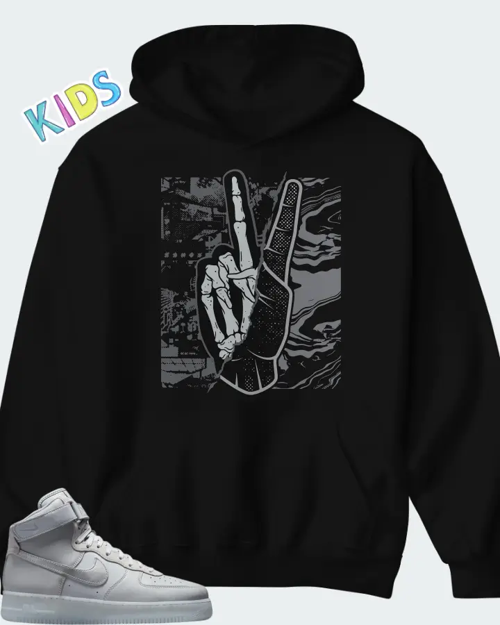 Nike Air Force 1 High Wolf Grey Matching Kid's Hoodie