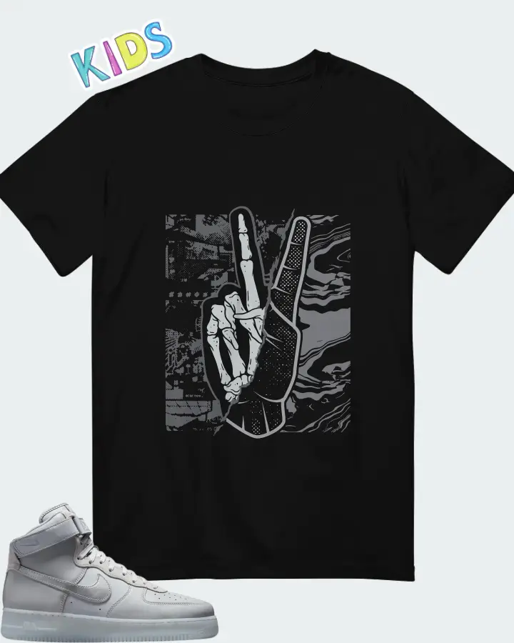 Nike Air Force 1 High Wolf Grey Matching Kid's T-Shirt
