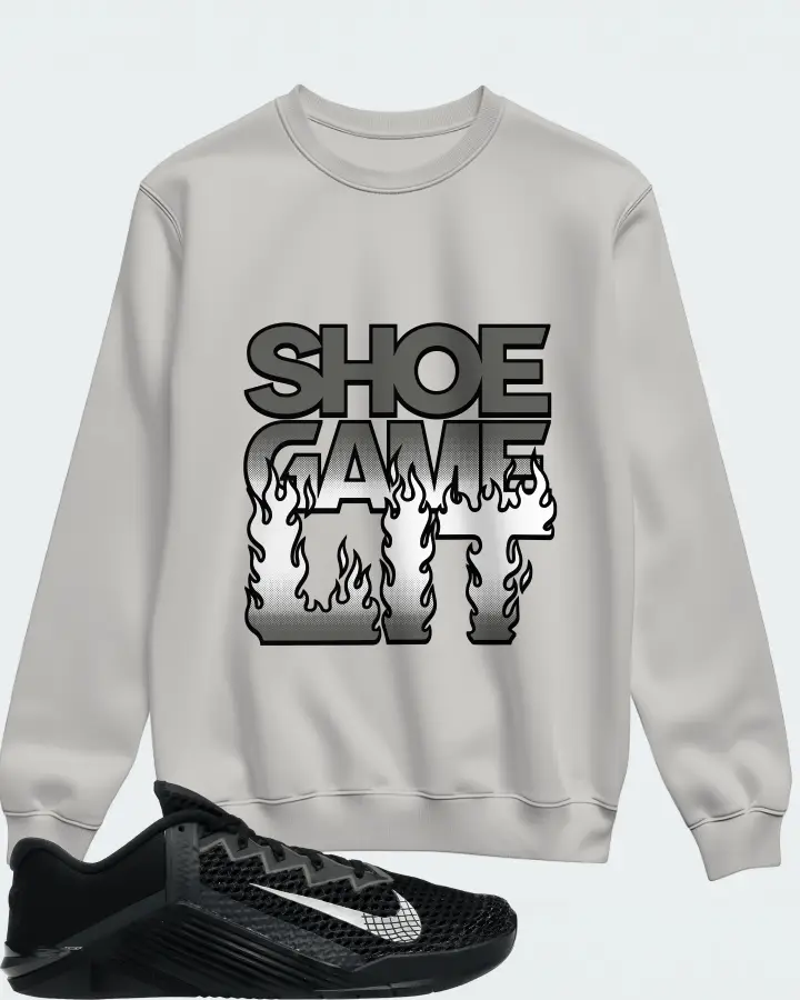 Nike Metcon 6 Sneaker Matching Grey Sweatshirt - Shoe Game Lit Refreshed