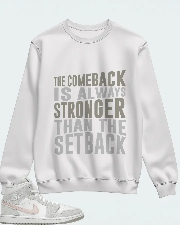 Jordan 1 Mid SE Sneaker Matching White Sweatshirt - The Comeback