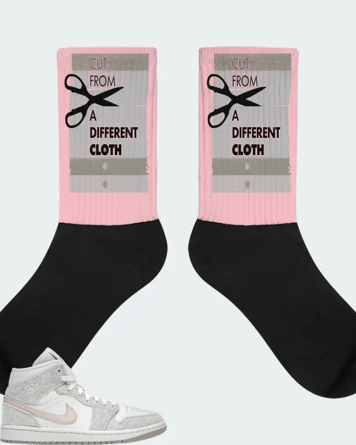 Jordan 1 Mid SE Sneaker Matching Pink Socks - Cut From a Different Cloth