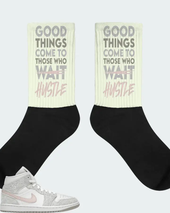 Jordan 1 Mid SE Sneaker Matching Citron Socks - Good Things Come