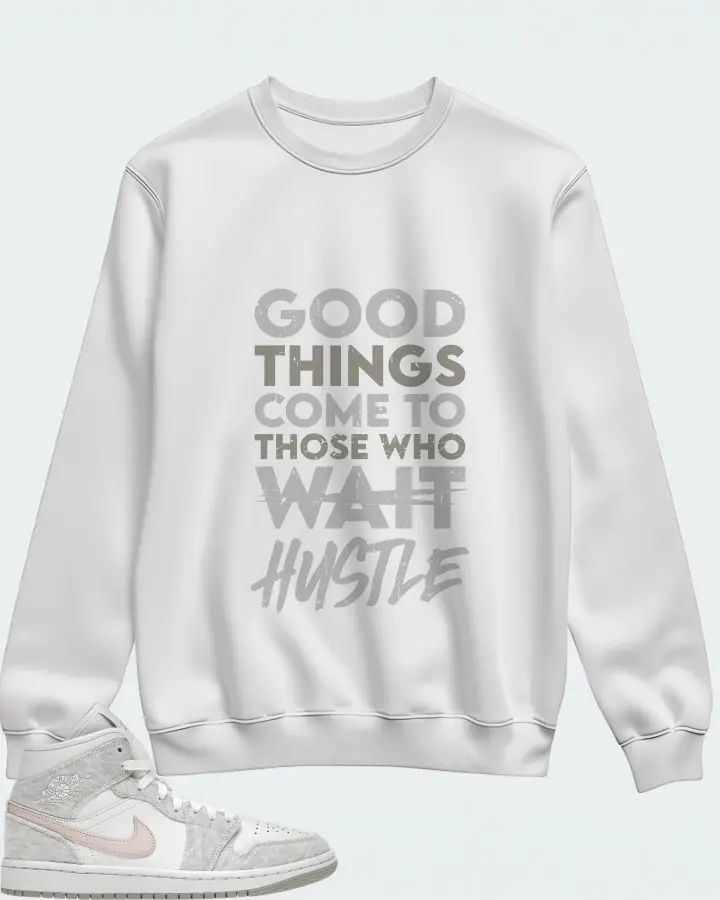 Jordan 1 Mid SE Sneaker Matching White Sweatshirt - Good Things Come
