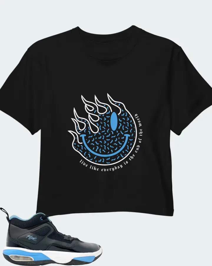 Jordan Stay Loyal 3 Black University Blue Matching Crop Top