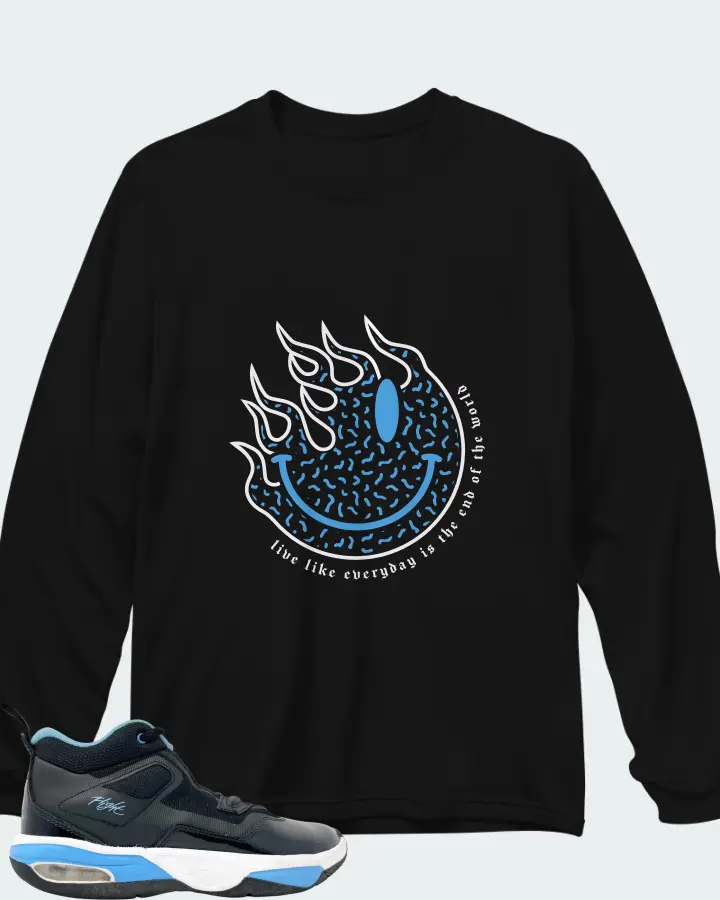 Jordan Stay Loyal 3 Black University Blue Matching Long Sleeve T-Shirt