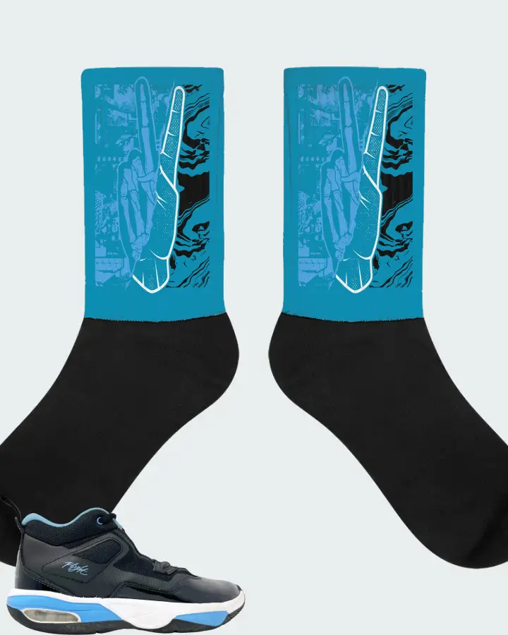 Jordan Stay Loyal 3 Black University Blue Matching Socks
