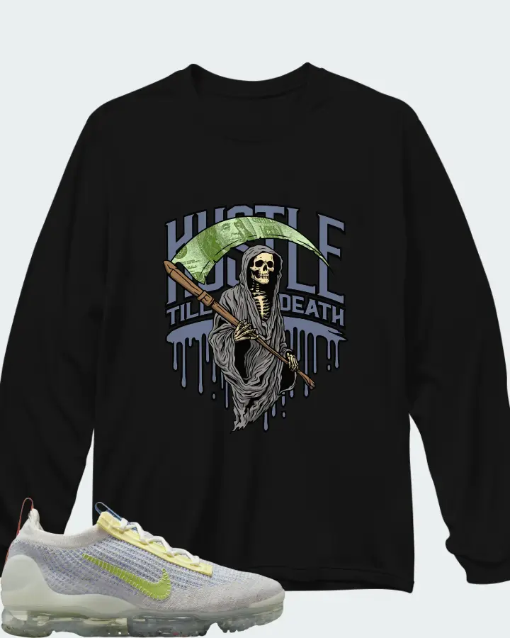 Nike Air VaporMax 2021 University Blue Team Orange Vivid Green Matching Long Sleeve T-Shirt