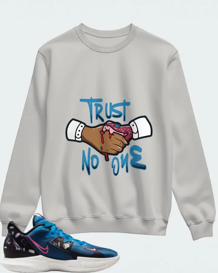 Nike Kyrie Low 5 Sneaker Matching Grey Sweatshirt - Trust No One
