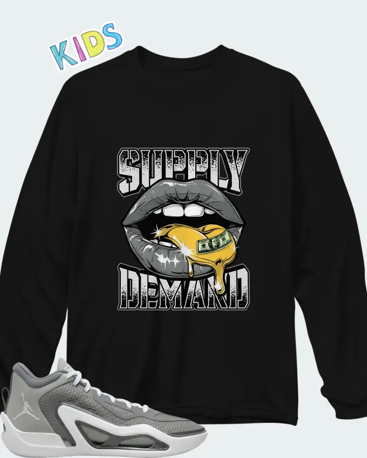 Jordan Tatum 1 Cool Grey Matching Kid's Long Sleeve T-Shirt