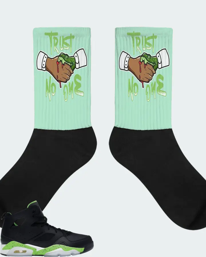 Jordan Flight Club 91 Sneaker Matching Mint Socks - Trust No One