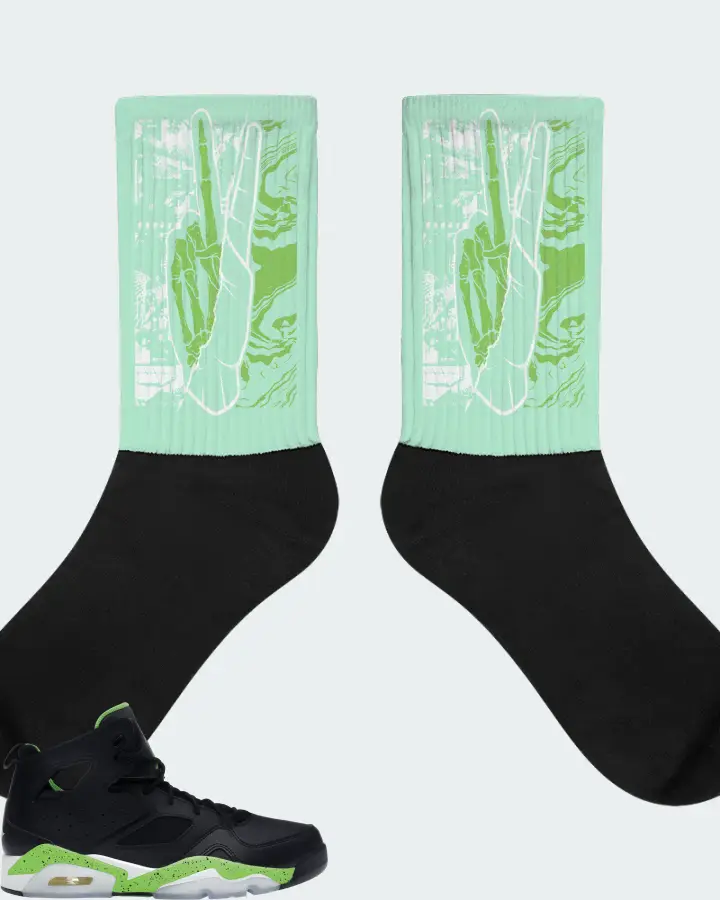Jordan Flight Club 91 Sneaker Matching Mint Socks - Peace of mind