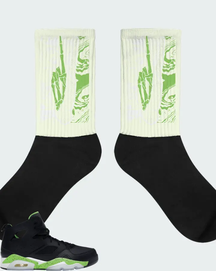 Jordan Flight Club 91 Sneaker Matching Citron Socks - Peace of mind