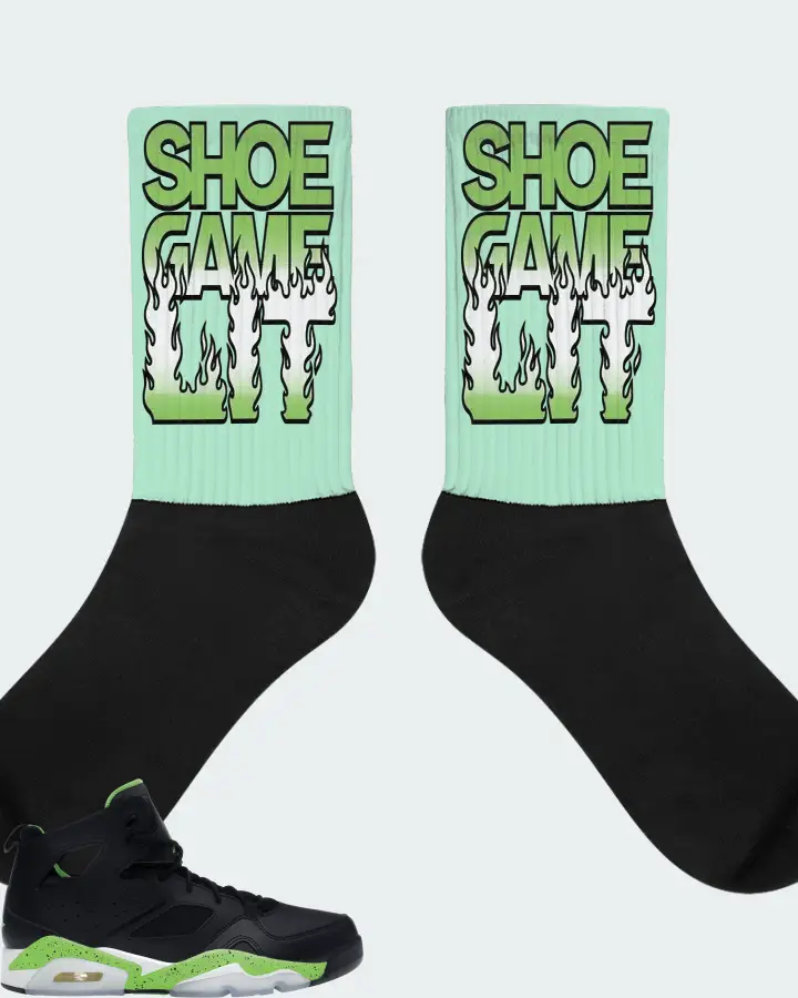 Jordan Flight Club 91 Sneaker Matching Mint Socks - Shoe Game Lit Refreshed
