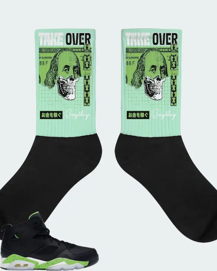 Jordan Flight Club 91 Sneaker Matching Mint Socks - Take Over